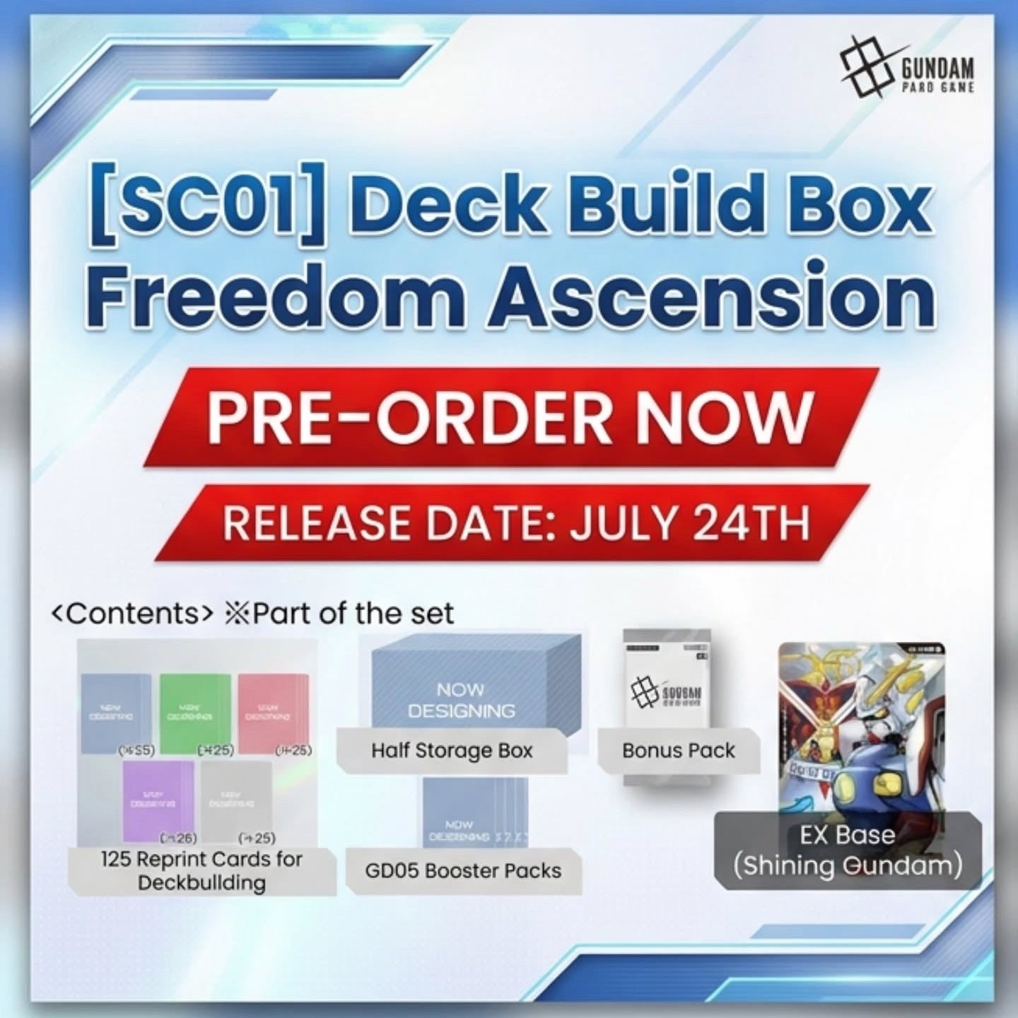 Gundam Card Game FREEDOM ASCENSION Deck Build Box SC01 - ENG ENGLISH PREORDER