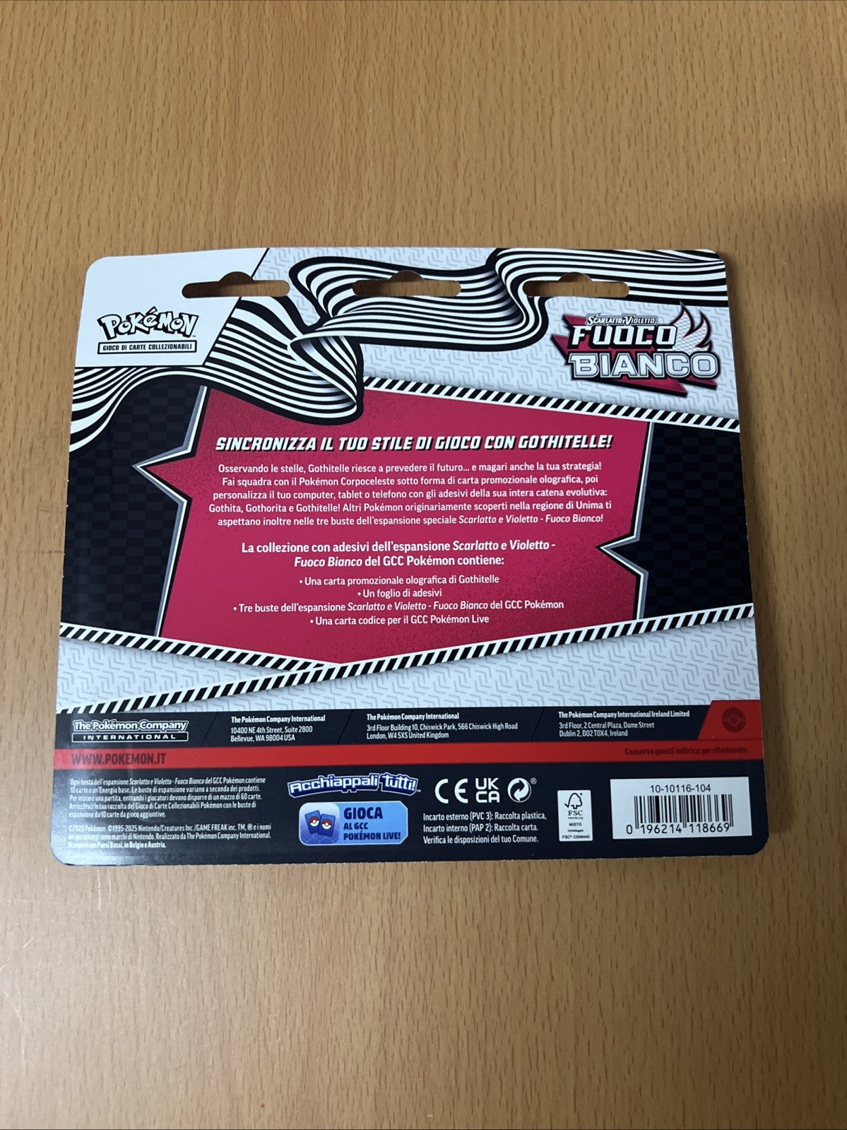 Pokémon Collezione con Adesivi Fuoco Bianco Gothita, Gothorita ITALIANO
