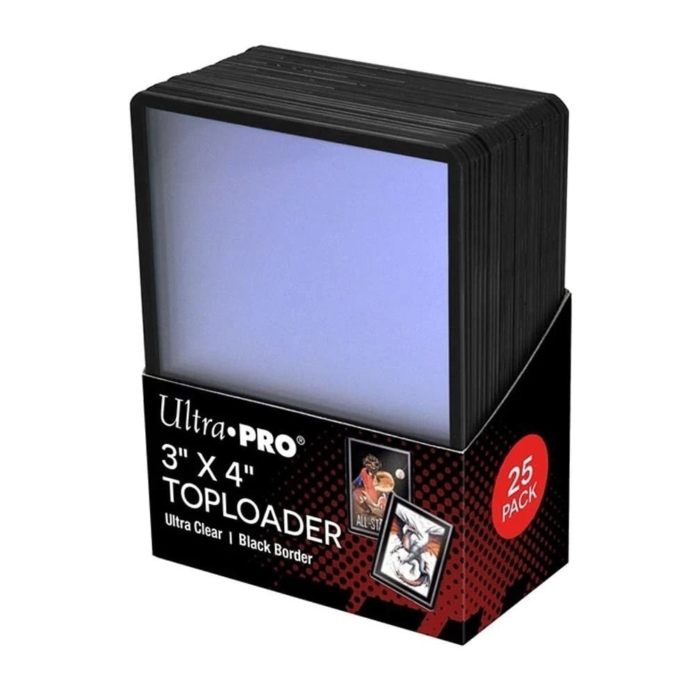 ULTRA PRO - TOPLOADER 3" x 4" BLACK Border ULTRA CLEAR 25 pieces