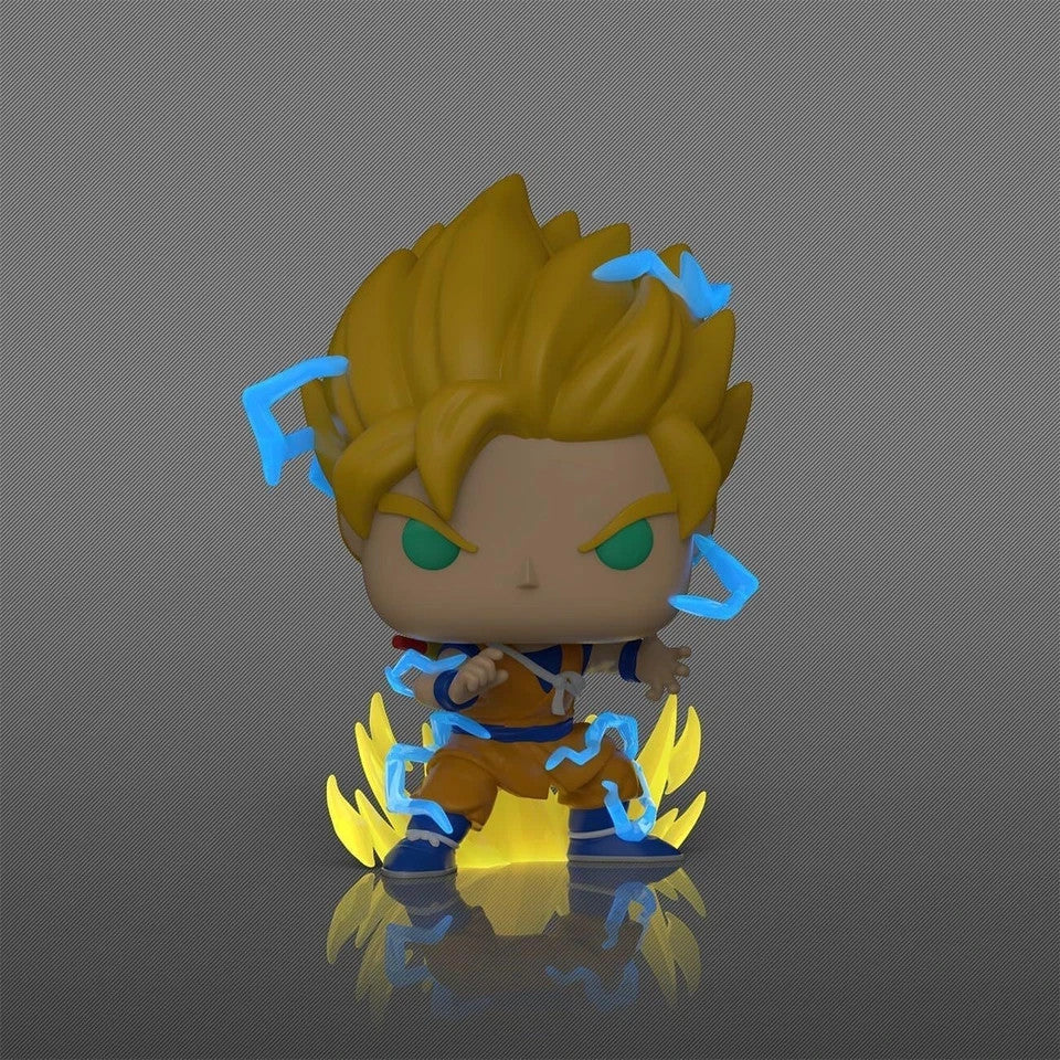 Toysverse TCG Funko Pop Super Saiyan Son Goku from Dragon Ball Daima with glowing blue energy effects