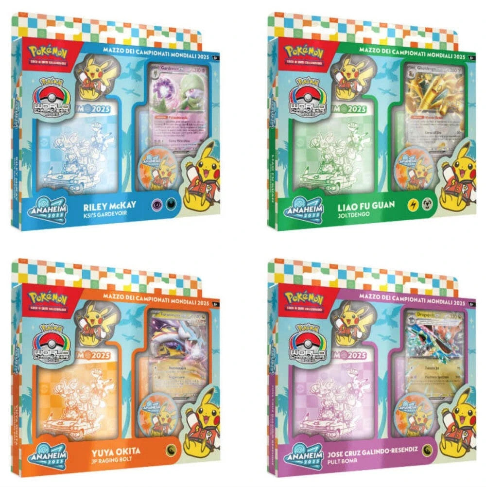 Carte Pokemon - Mazzo dei Campionati Mondiali 2025 4 mazzi completi ITALIANO