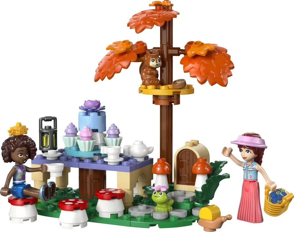 LEGO Friends 42690 Tea Party nella Foresta, Gioco di Ruolo con 2 Mini Bamboline