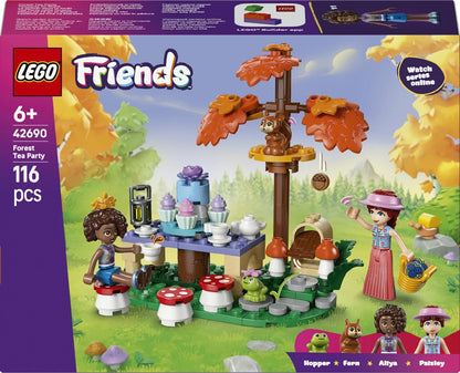 LEGO Friends 42690 Tea Party nella Foresta, Gioco di Ruolo con 2 Mini Bamboline