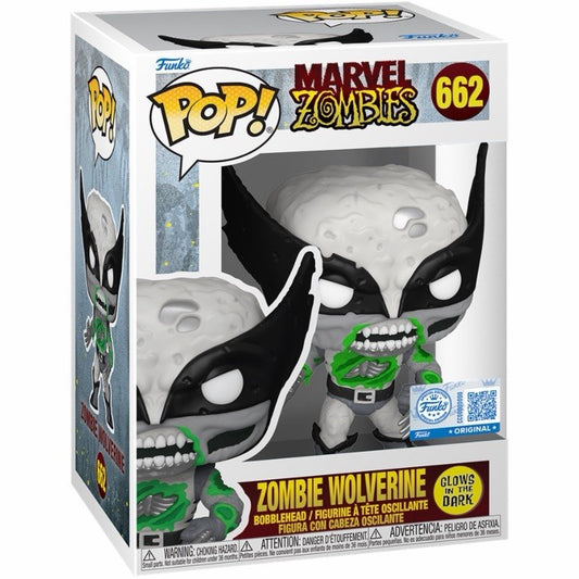 Funko Pop! Marvel Zombie Wolverine Black & White Vinyl Bobblehead GITD #662