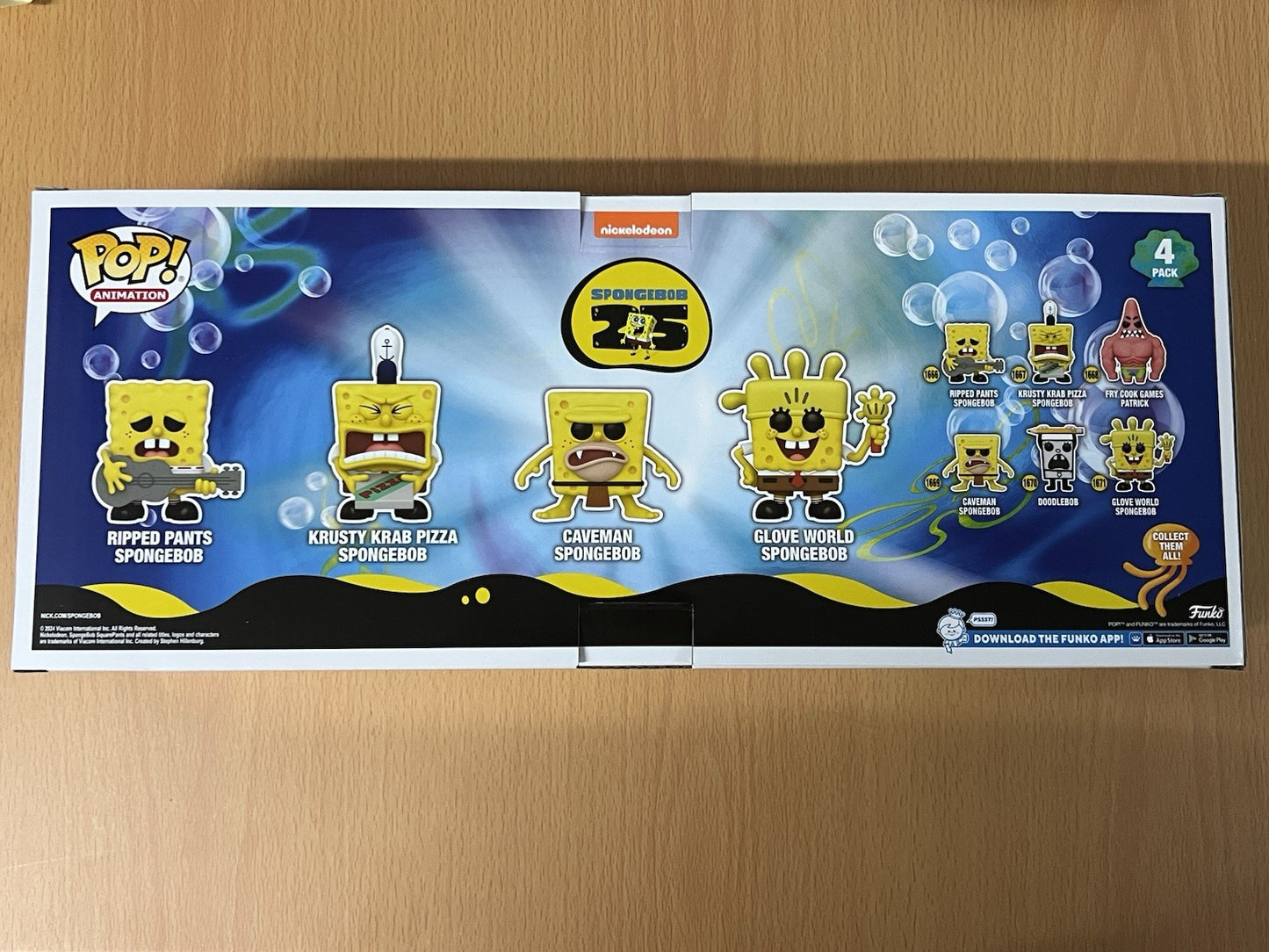Spongebob Squarepants Exclusive Pop! 4-Pack  [FUN84464] Glow In The Dark