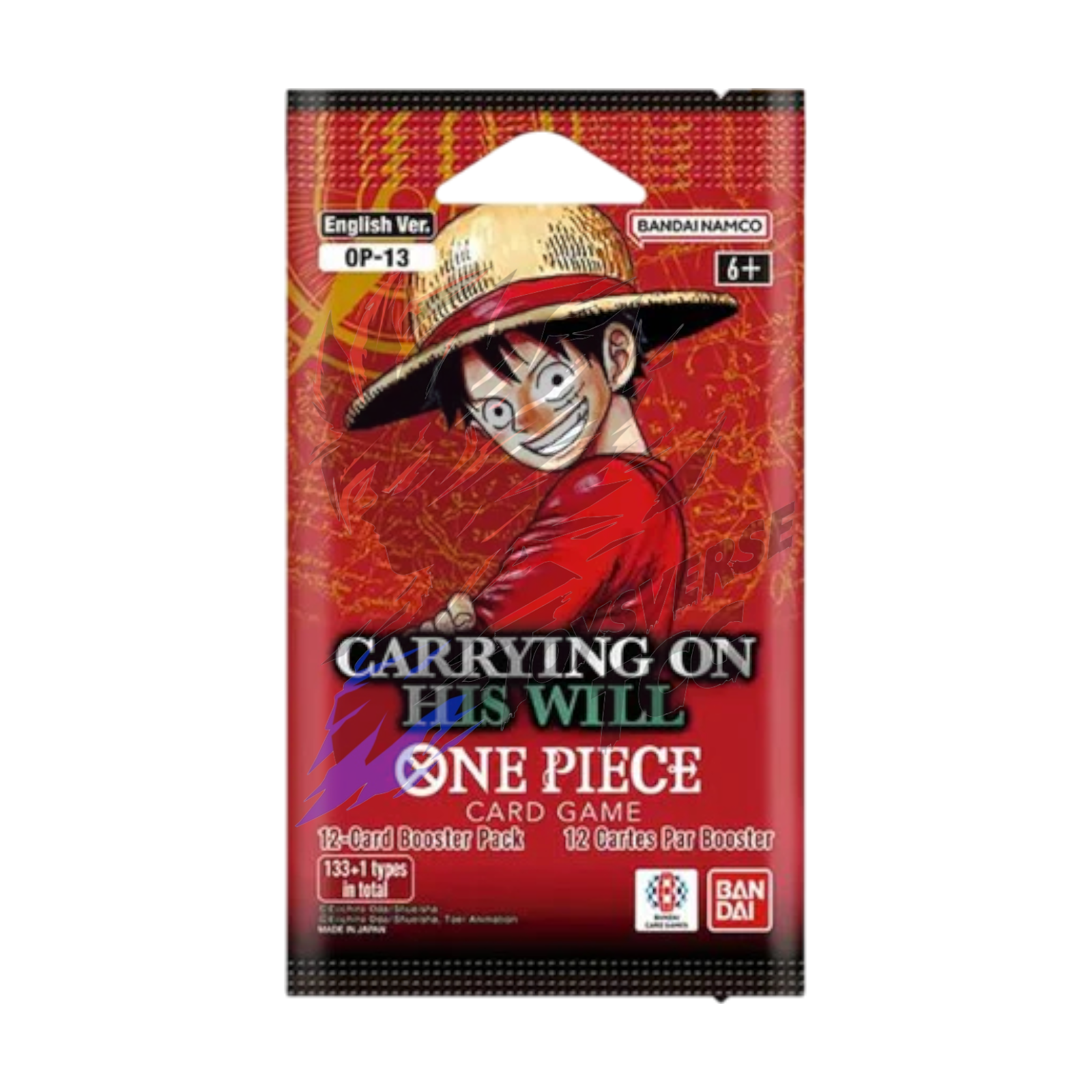One Piece Card Game OP13 Paper Sleeve - Carrying on His Will ENG NEW (12 Cards)