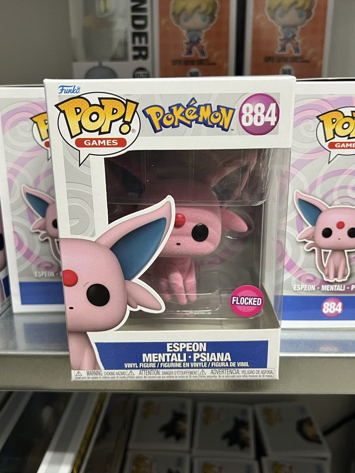Funko! POP Flocked Exclusive Pokemon Espeon 884 evee evolution