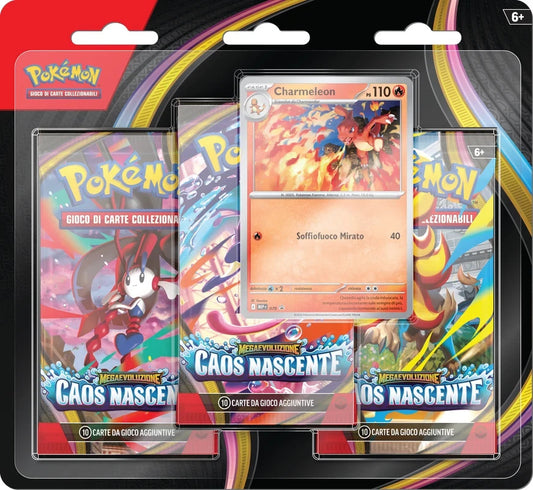 Megaevoluzione Caos Nascente 3 Pack Blister Charmeleon (ITA) Pokémon Compa