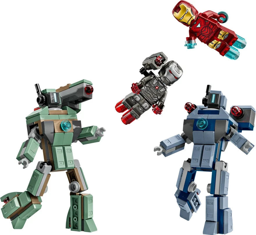 Lego Marvel 76320 Iron Man e War Machine contro i droni di Hammer con 2 minifigu