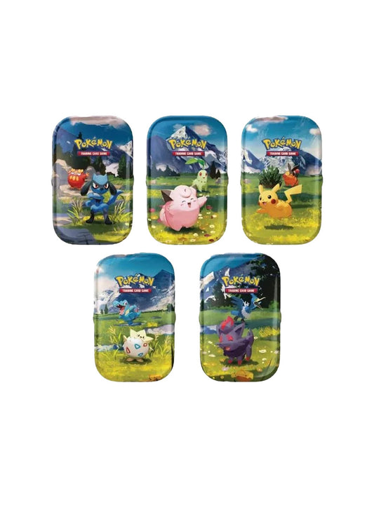 Pokemon Megaevoluzione Ascesa Eroica ASC Mini Tin da Collezione Completa 5 pezzi