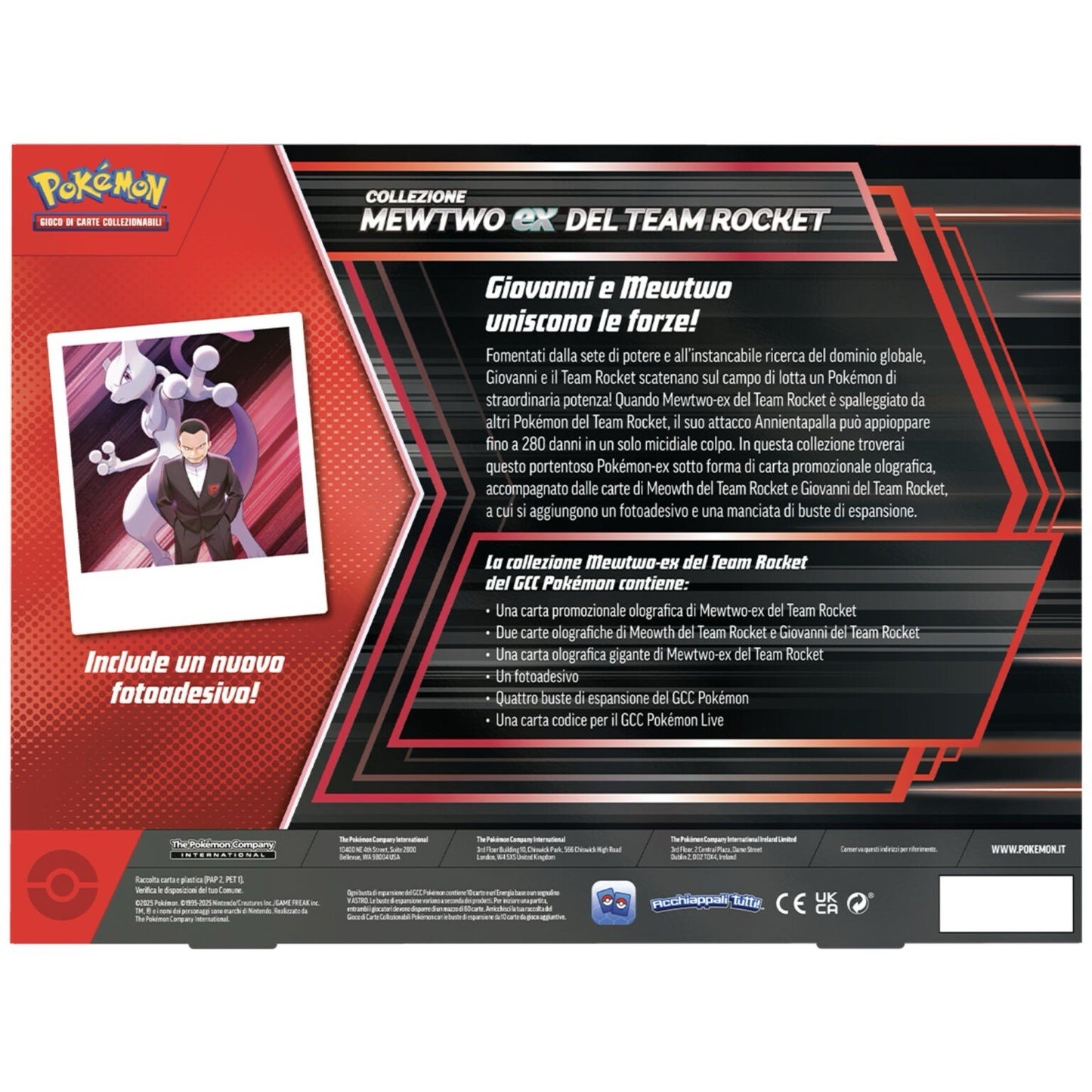 Pokemon Collezione Mewtwo Ex Del Team Rocket Italiano Rivali Predestinati Nuovo