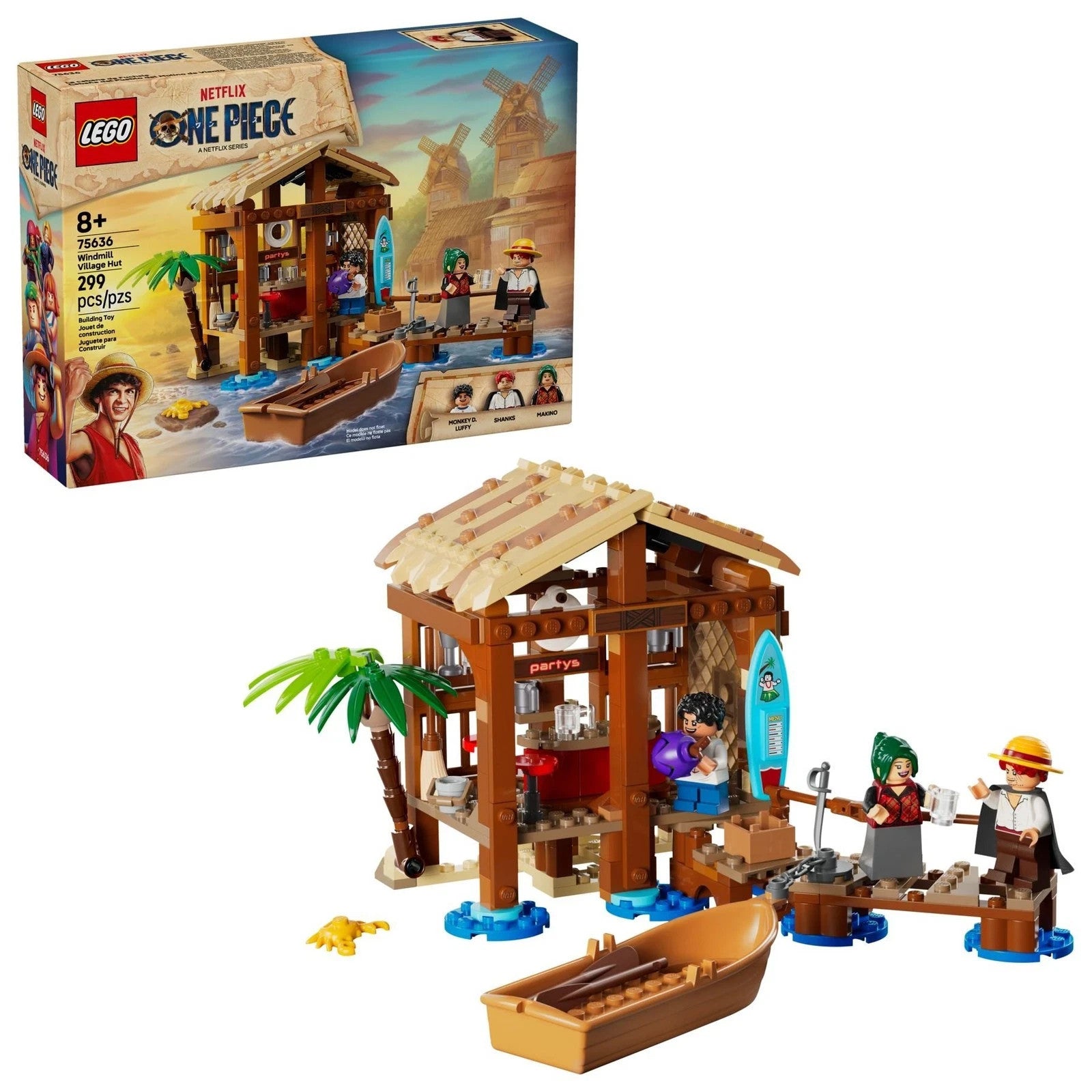 Lego One Piece 75636 La capanna del Villaggio Foosha con barca e minifigure
