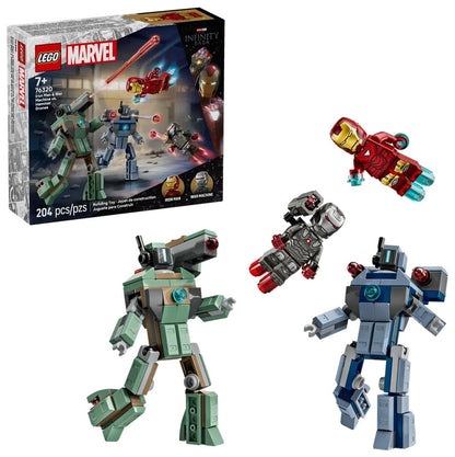 Lego Marvel 76320 Iron Man e War Machine contro i droni di Hammer con 2 minifigu