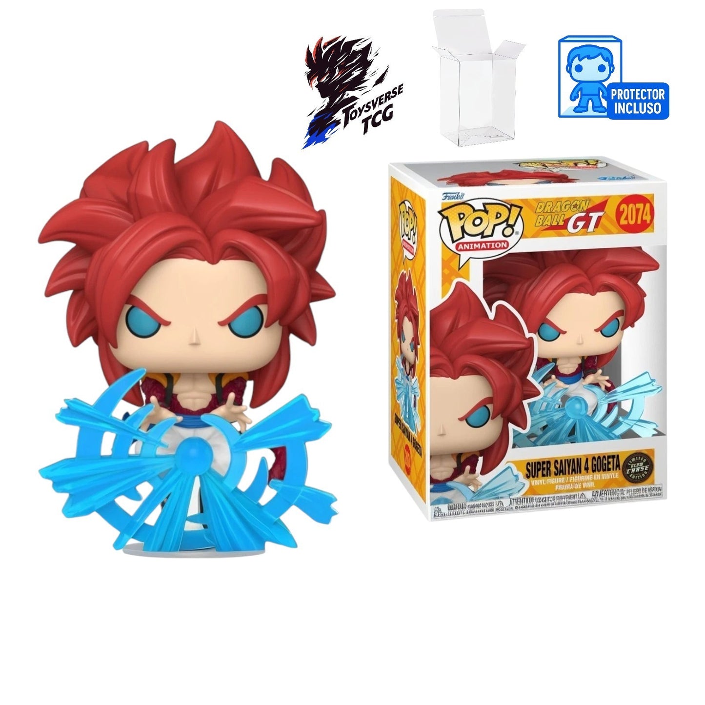 Funko Pop! Dragon Ball GT: Super Saiyan 4 Gogeta #2074 Chase Variant+ protector