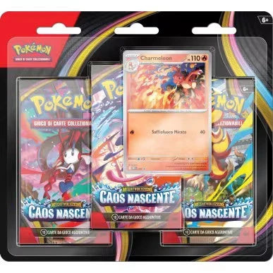 Megaevoluzione Caos Nascente 3 Pack Blister Charmeleon (ITA) Pokémon Compa