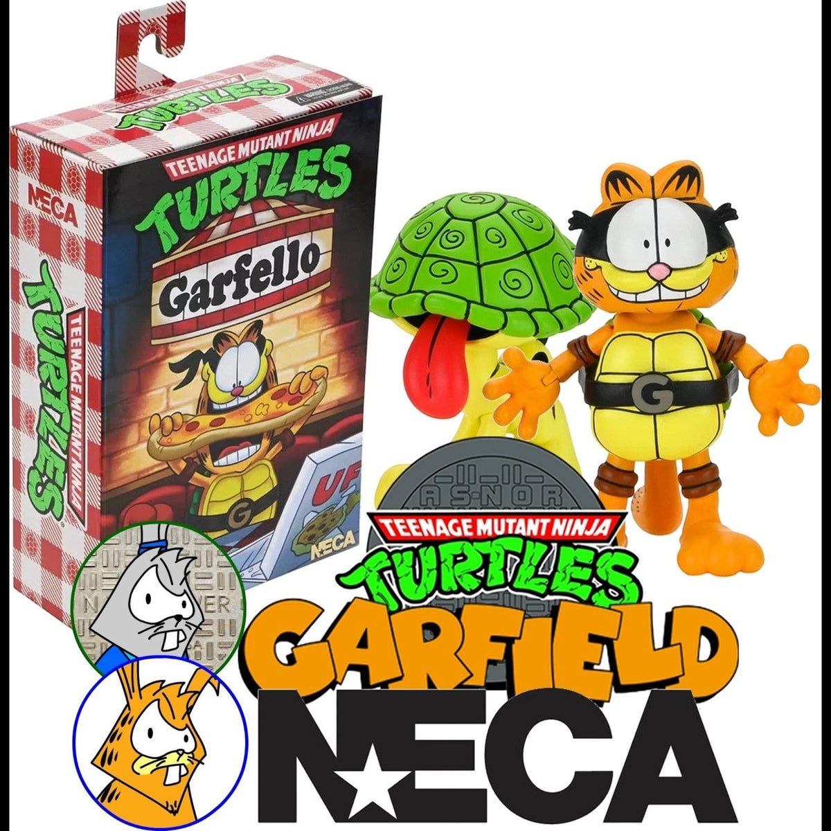 Toysverse TCG NECA Teenage Mutant Ninja Turtles Garfield and Odie ultimate action figure set in original packaging