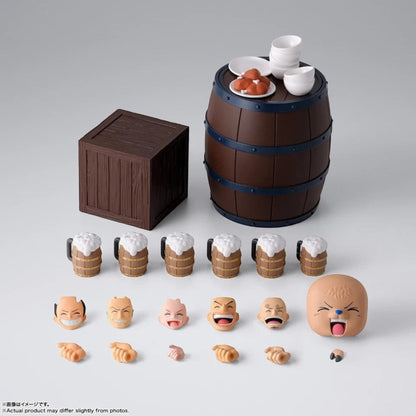 Toysverse TCG One Piece party accessory set including miniature barrel, crate, ale mugs, and character face parts.